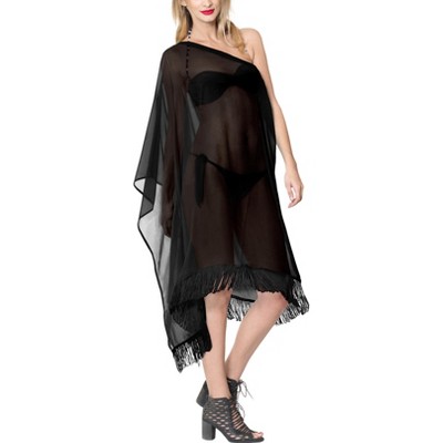 LA LEELA Women's Summer Holiday Swimwear Swim Suit Loose Beach Dress Flowy Beachwear Short Bathing Suit Cover Ups