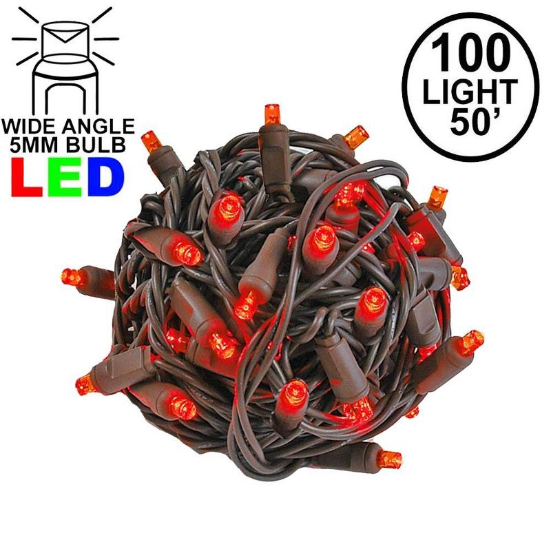 Novelty Lights LED Christmas String Lights 100 Mini Bulbs for (Brown Wire, 50 Feet), 2 of 9