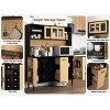 59inH Buffet Sideboard Cabinet with Storage Door & Power Outlet, Farmhouse Coffee Bar Cabinet with Wine Rack, Kitchen Pantry Living Room Black&Natural - 3 of 4