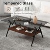 ALEXOUN Modern Rectangle Coffee Table with Tempered Glass Top - Stylish & Durable Design,Easy to Clean - Perfect for Living Room,Bedroom - 2 of 4