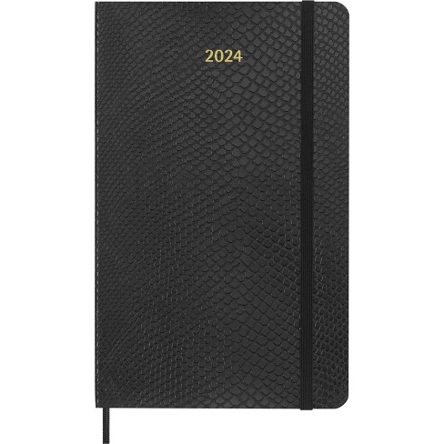 Moleskine Large Diary 2024 Weekly Planner + Notes Black Soft Cover