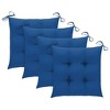 vidaXL Patio Chair Set of 4 Teak with Blue Cushions Teak Wood, Polyester - 3 of 4