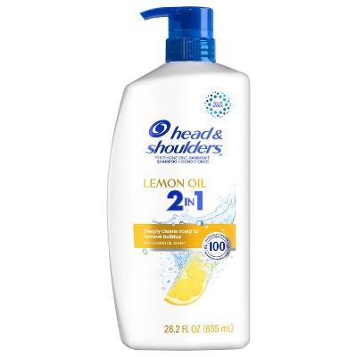Head and Shoulders 2 in 1 Dandruff Shampoo and Conditioner, Anti-Dandruff Treatment, Lemon Essential Oil for Daily Use, Paraben Free, 28.2 oz