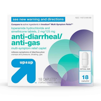 Anti-Diarrheal / Anti-Gas Multi- Symptom Relief Caplet - 18ct - up & up™