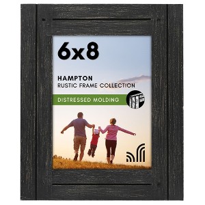 Americanflat Rustic Picture Frame with polished glass - Displays Textured Wood and Polished Glass for Wall and Tabletop - 1 of 4