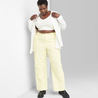 Women's High-rise Cargo Utility Pants - Wild Fable™ Light Yellow Xxl :  Target