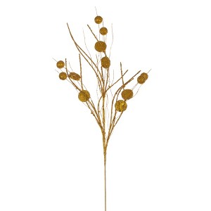 Vickerman 33" Ball and Coin Glitter Twig Spray - 1 of 1