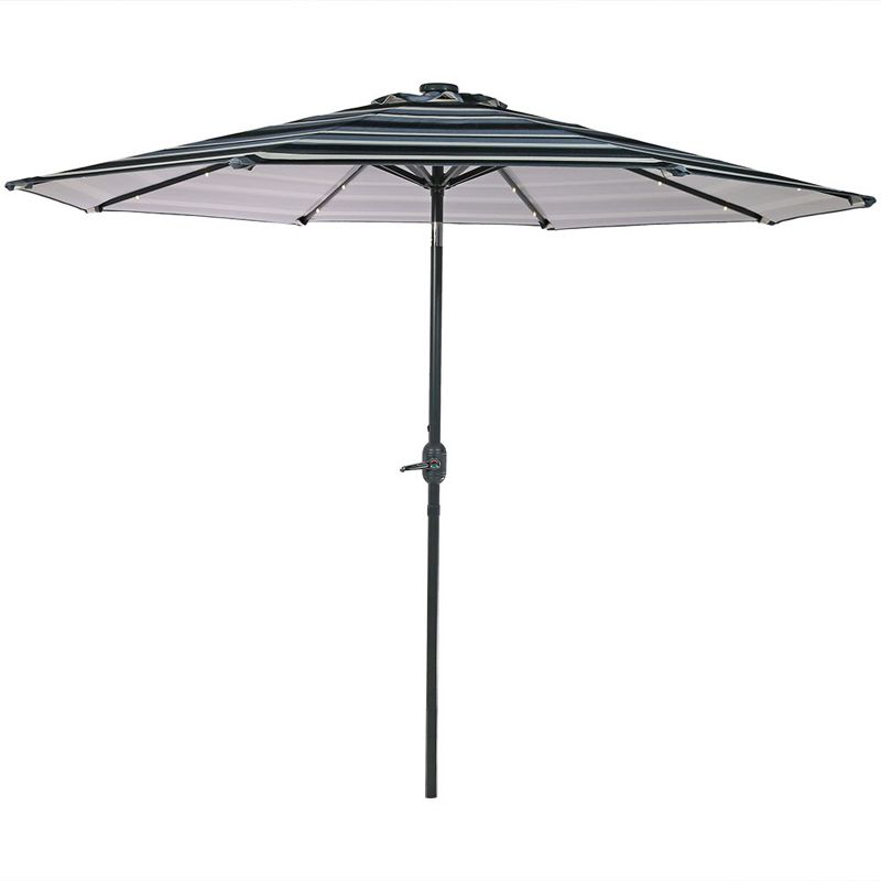 Sunnydaze Outdoor Aluminum Patio Umbrella with Solar LED Lights, Tilt, and Crank - 9', 3 of 18