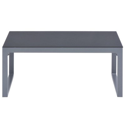 Gray Aluminum Rectangular Minimalist Coffee Table