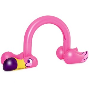 Bestway H2OGO! Jumbo Pink Flamingo Inflatable Outside Water Sprinkler Arch for Kids with Built-In Water Chambers for Stability - 1 of 4