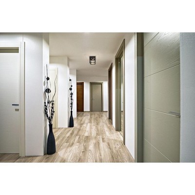 Matte Black & Brushed Nickel Bold Square Flush Mount Light