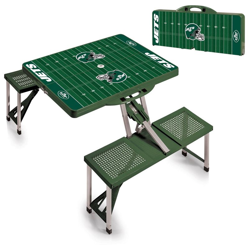 NFL New York Jets Portable Folding Table with Seats, 3 of 5