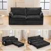 3-in-1 Corduroy Convertible Sofa Bed, 73'' Pull-Out Sleeper Couch with USB Ports and Side Pockets, Corduroy Couch with Pillows-Coolbibila - 2 of 4