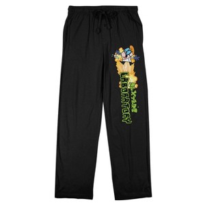 Dexter's Laboratory Logo Men's Black Sleep Pajama Pants - 1 of 4