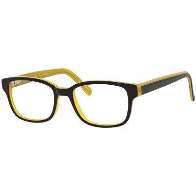 Ernest Hemingway H4689 49mm Unisex Acetate Rectangular Designer Eyeglasses OR Blue Light Filter OR Reading Glasses in Black Yellow