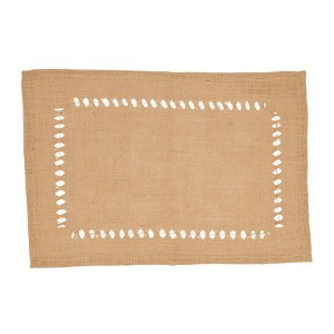 Saro Lifestyle Natural Beauty Jute Hemstitch Placemat (Set of 4) - 1 of 4