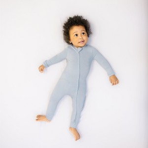 Larkspur Baby Zip Romper in Stone - 1 of 3