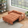 54.3'' Fabric 2-Seater Sofa Bed with 2 Pillows, Solid Wood Frame and High-Density Sponge Cushioning - 4 of 4