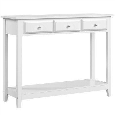 Yaheetech 3-Drawer Console Table with Storage Shelf