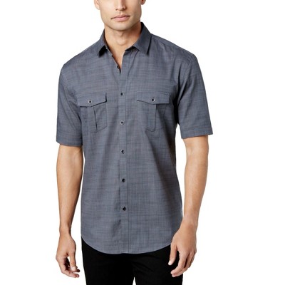 Alfani Mens Textured Button Up Shirt