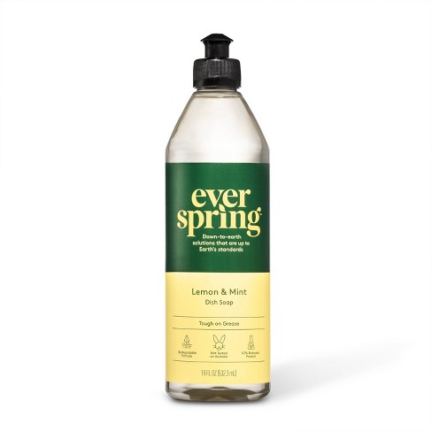 Lemon & Mint Liquid Dish Soap - 18 Fl Oz - Everspring™ : Target