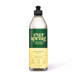 Lemon & Mint Liquid Dish Soap - 18 fl oz - Everspring™