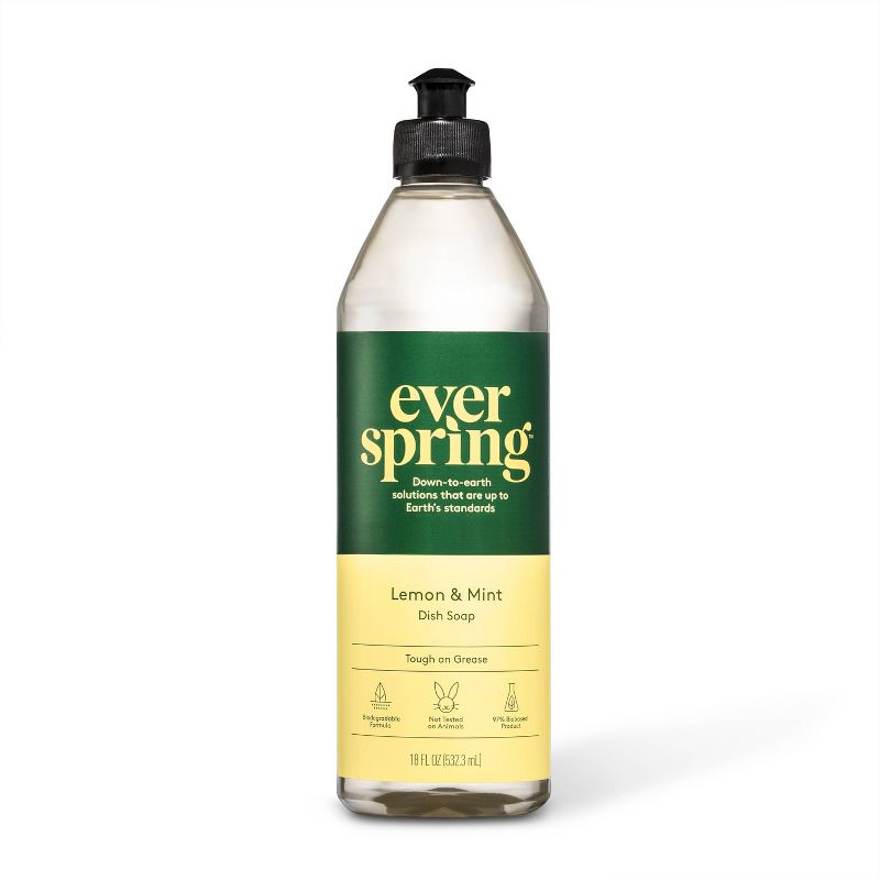 Lemon &#38; Mint Liquid Dish Soap - 18 fl oz - Everspring&#8482;, 1 of 12
