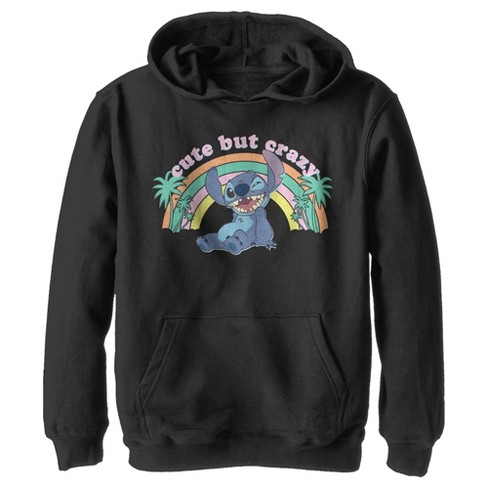 Boy's Lilo & Stitch Not Today Pull Over Hoodie - Black - Large