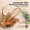 Baby Hair Brush and Comb Set, Oval Wooden Baby Brush Set for Newborns, Infant, Toddler Grooming Kit - 4 of 4