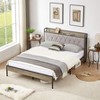 ONWITH Bed frame with charging station Queen size Grey - 3 of 4