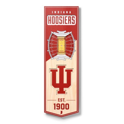 NCAA Indiana Hoosiers 6"x19" 3-D Stadium Wall Sign