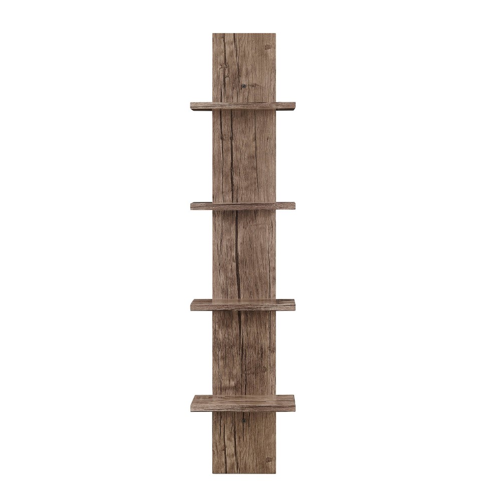 Photos - Garden & Outdoor Decoration Danya B. 39.5" x 9" Utility 4 -Tier Column Spine Shelf Dark Brown: Contemp