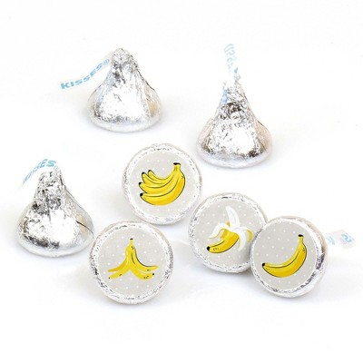 Big Dot of Happiness Let's Go Bananas - Tropical Party Round Candy Sticker Favors - Labels Fits Chocolate Candy (1 sheet of 108)