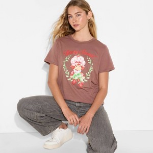 Women's Strawberry Shortcake Berry Sweet Short Sleeve Graphic T-Shirt - Brown - 1 of 3