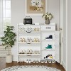 Kumasinova Shoe Cabinet with 4 Doors and Drawer Wooden Shoe Rack Cabinet with Adjustable Shelves and Metal Handles for Entryway,Hallway,White - 2 of 4
