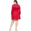 24seven Comfort Apparel Classic Long Sleeve Plus Size Flared Mini Dress - 3 of 4