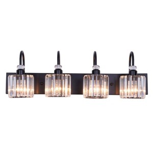 HOMLUX Modern 4-Light Bathroom Wall Light Fixture Glass Over Mirror Vanity Light - 1 of 4