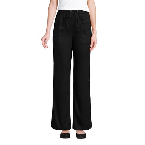 Lands' End Women's Tencel™ Fiber High Rise Wide Leg Pants - 18 - Black ...