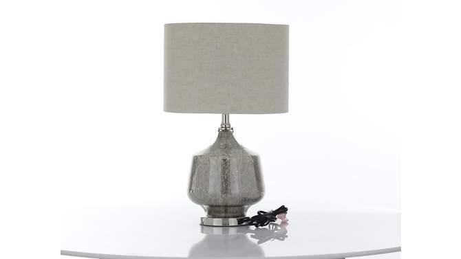 21&#34; x 13&#34; Linen Table Lamp with Faux Mercury Glass Finish Silver - Olivia &#38; May, 2 of 9, play video
