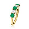 Ross-Simons 0.60 ct. t.w. Emerald and .50 ct. t.w. Lab-Grown Diamond Ring in 14kt Yellow Gold - 3 of 4