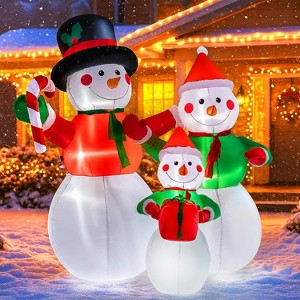 Paaaawaters 6FT Christmas Inflatable Outdoor Decoration, Snowman with Penguin - 1 of 4