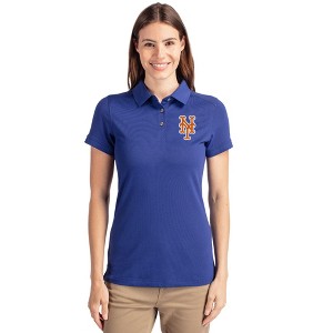 New York Mets Cutter & Buck Advantage Eco Tri-Blend Pique Womens Polo - Tour Blue - 4X Large - 1 of 1