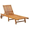 vidaXL Patio Sun Lounger with Cushion Solid Acacia Wood - 2 of 4
