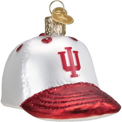 Old World Christmas Blown Glass Ornament for Christmas Tree, Indiana Baseball Cap