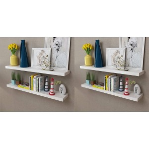 vidaXL Wall Shelves 4 pcs White 39.4" - 1 of 4