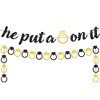 KatchOn, He Put a Ring On It Banner - 10 Feet, No DIY | Black and Gold Engagement Party Decorations, Bridal Shower Decorations - 4 of 4