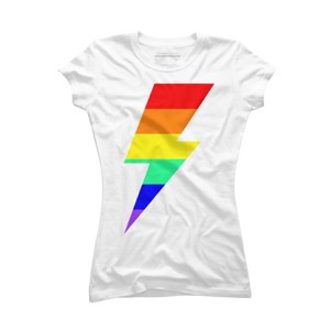 Adult Design By Humans Rainbow Pride Flag Lightning Bolt By T-Shirt - 1 of 2
