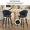 25"Counter Height Swivel Bar Stools Set of 2,Adjustable Stools with Wood Legs & Chenille Upholstered for Kitchen Island,Dining Room-Tanpinhause - 4 of 4