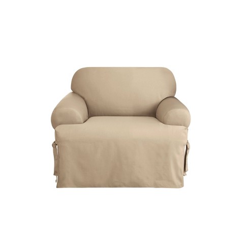 Farmhouse Basketweave Sofa Slipcover Oatmeal - Sure Fit : Target