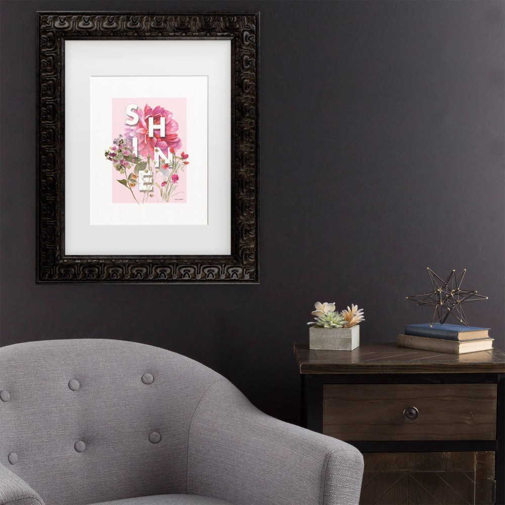 Photos - Other Decoration Trademark Fine Art 16"x20" Lisa Audit Obviously Pink 08 Matted Framed Art Dark Gold